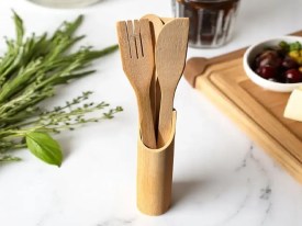 Set 4 utensilios ecologicos de bambu